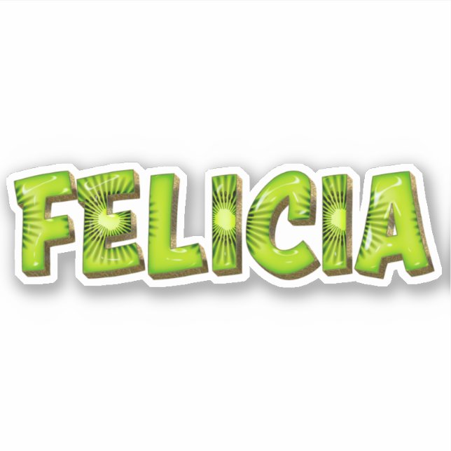 Pegatina Felicia Name Kiwi Design Aufkleber Sticker (Anverso)