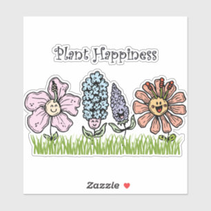 Pegatina Felicidad en las plantas