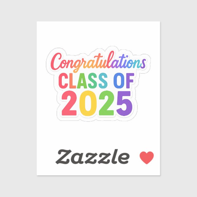 Pegatina Felicitaciones Clase de 2025 (Hoja)