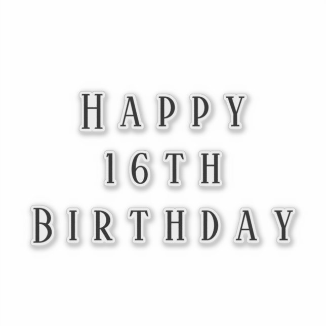 Pegatina Feliz 16º cumpleaños Dieciséis Personalizados de e (Anverso)