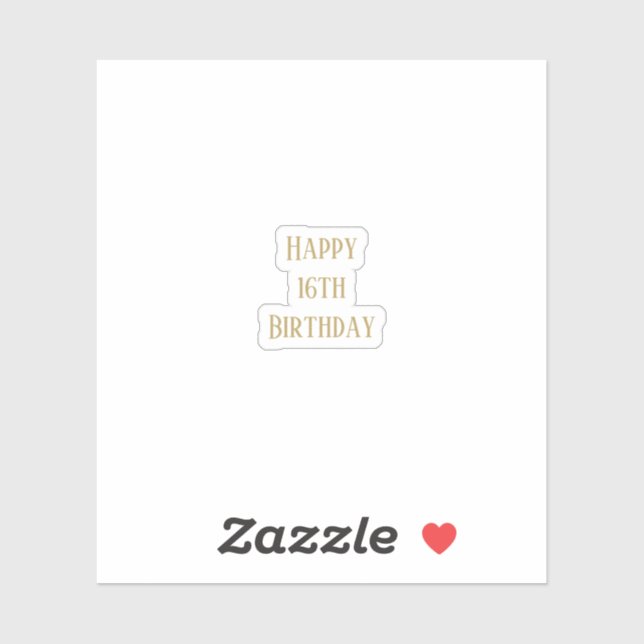 Pegatina Feliz 16º cumpleaños Dieciséis Personalizados Edad (Hoja)