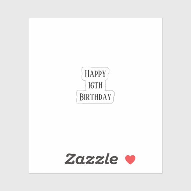 Pegatina Feliz 16º cumpleaños Dieciséis Personalizados Edad (Hoja)