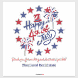 Pegatina Feliz 4 de julio de estreno de negocios Patriótico