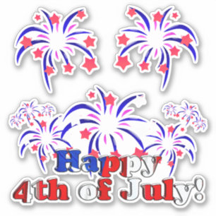 Pegatina Feliz 4 de julio * Día de la Independencia