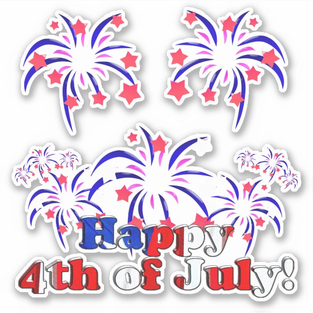 Pegatina Feliz 4 de julio * Día de la Independencia (Anverso)
