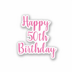 Pegatina Feliz 50 aniversario del Fabuloso Blanco Rosa Cali