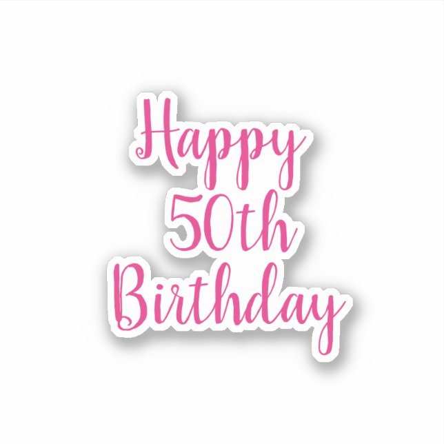 Pegatina Feliz 50 aniversario del Fabuloso Blanco Rosa Cali (Anverso)