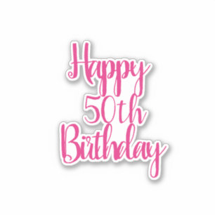 Pegatina Feliz 50 aniversario Rosa Fabestuoso Elegante 2020