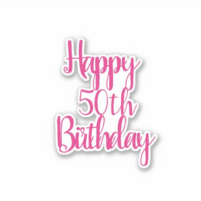 Pegatina Feliz 50 aniversario Rosa Fabulous Elegant 2020 (Anverso)