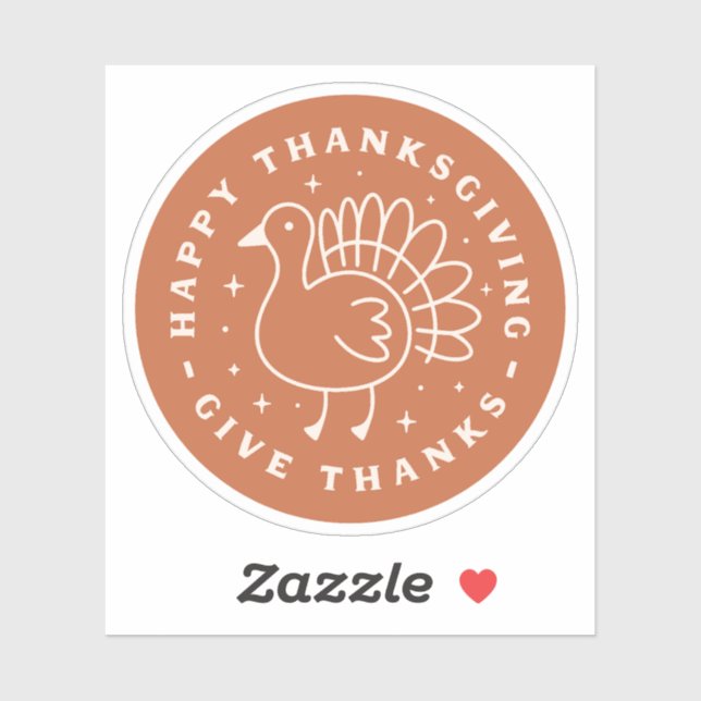 Pegatina Feliz agradecimiento (Hoja)