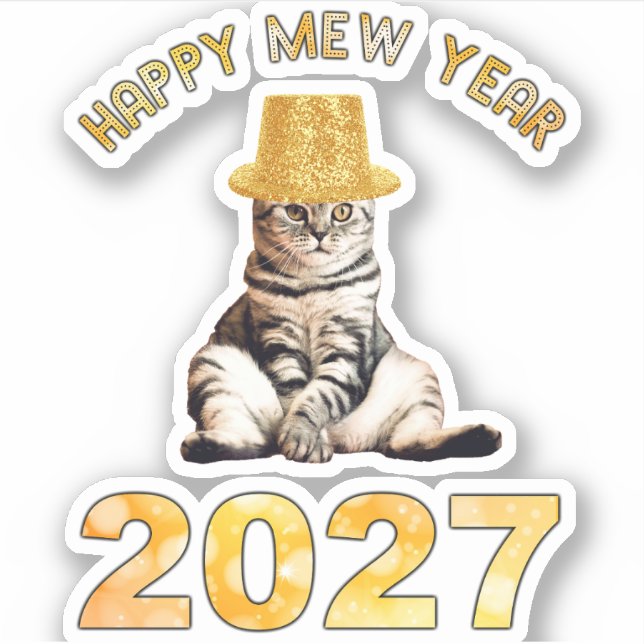 Pegatina Feliz año Mew 2027 (Anverso)