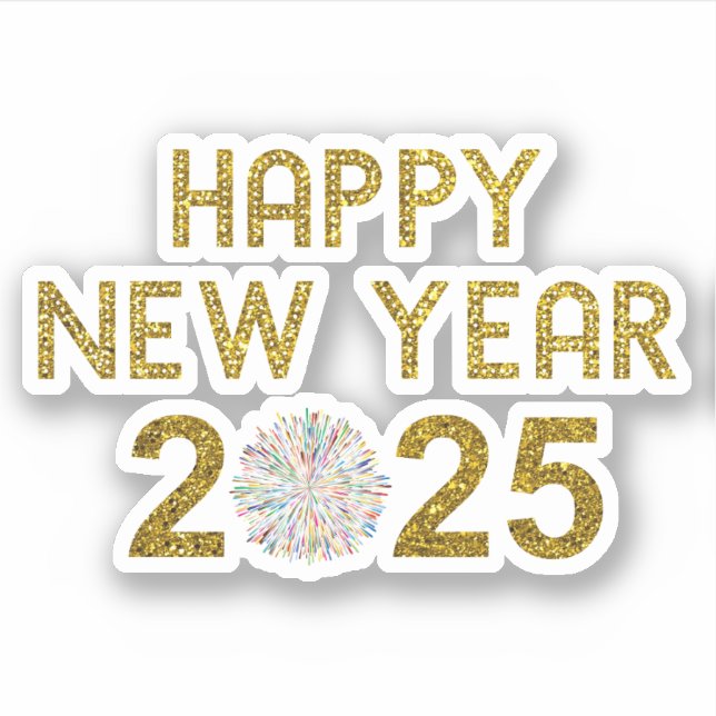 Pegatina Feliz Año Nuevo 2025 (Anverso)