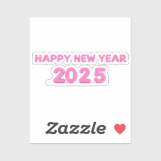 Pegatina Feliz Año Nuevo 2025 trasfondo transparente