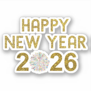 Pegatina Feliz Año Nuevo 2026
