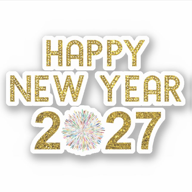 Pegatina Feliz Año Nuevo 2027 (Anverso)