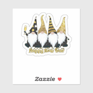 Pegatina Feliz Año Nuevo Gnomes