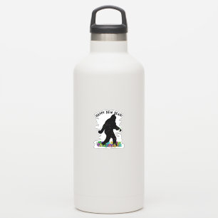 Pegatina Feliz Año Nuevo Sasquatch