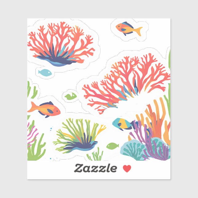 Pegatina Feliz arrecife caribeño  (Hoja)