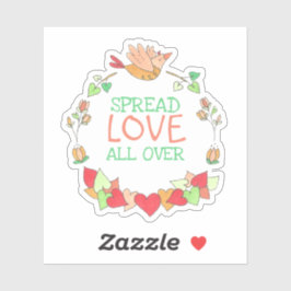 Pegatina Feliz Ave Volador Difundiendo Amor Por Todo El Rat