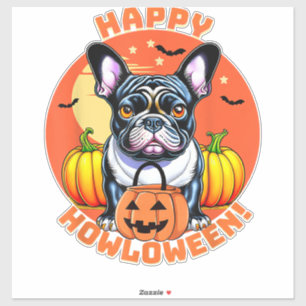 Pegatina Feliz Bulldog francés hallow