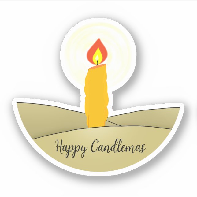 Pegatina Feliz Candlemas (Anverso)