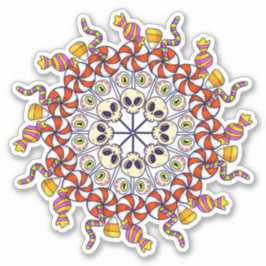 Pegatina Feliz Collage de dulces de Halloween