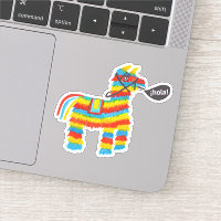 Feliz Colorful burro piñata dice "hola"