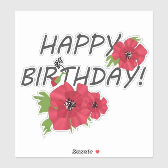 Pegatina ¡Feliz cumpleaños! (Hoja)