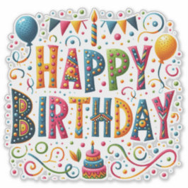 Pegatina Feliz cumpleaños