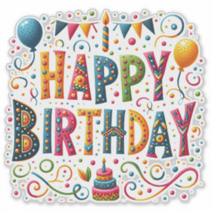 Pegatina Feliz Cumpleaños