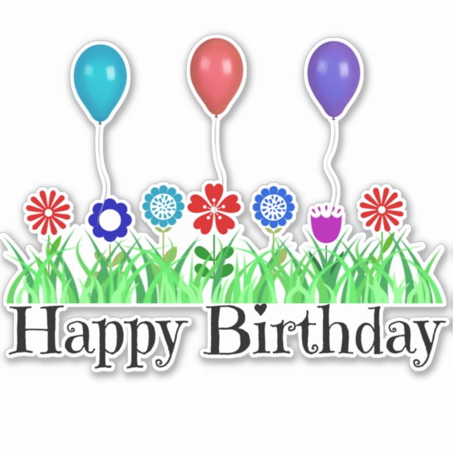Pegatina Feliz cumpleaños (Anverso)