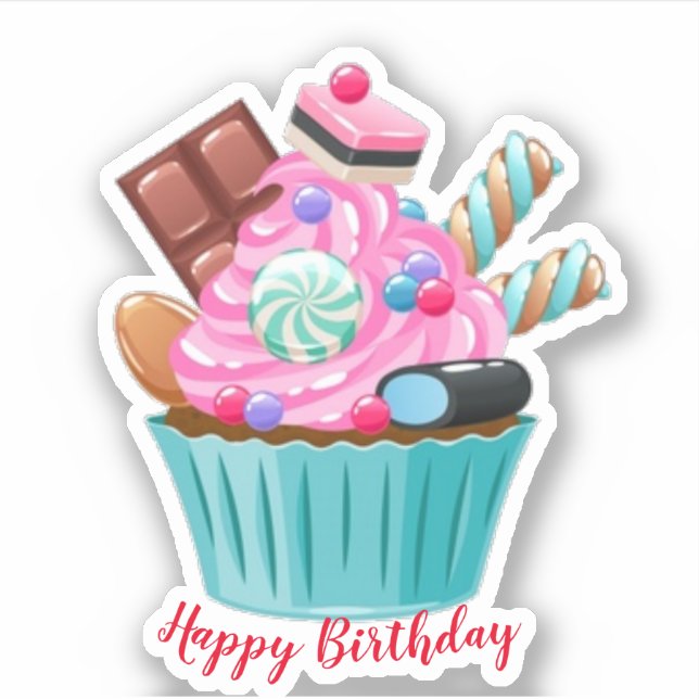 Pegatina Feliz cumpleaños (Anverso)