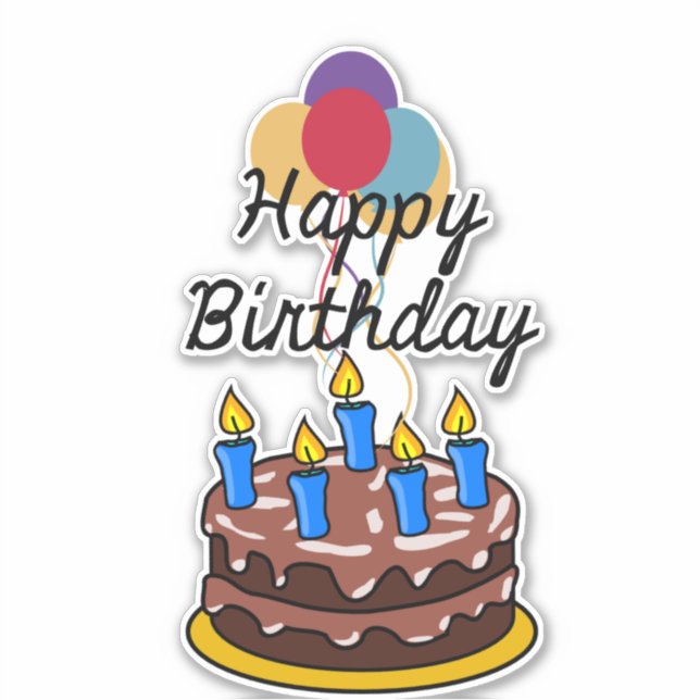Pegatina Feliz cumpleaños (Anverso)