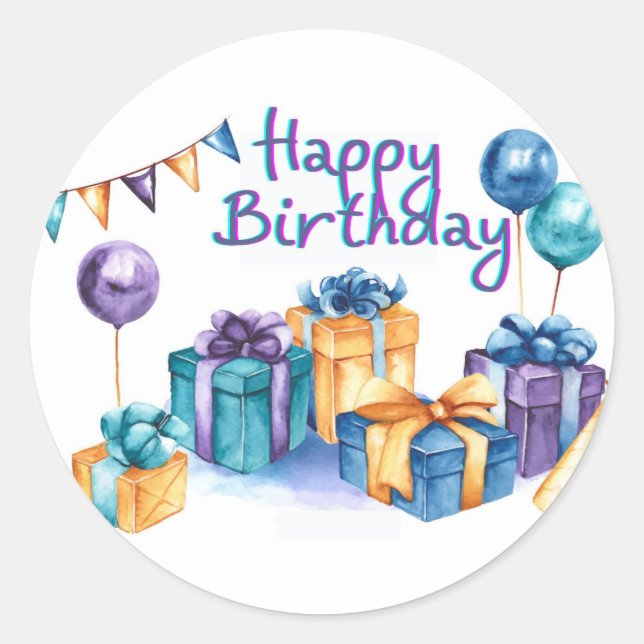 Pegatina Feliz Cumpleaños (Anverso)