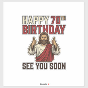 Pegatina Feliz Cumpleaños 70 Nos vemos pronto Camiseta Vint