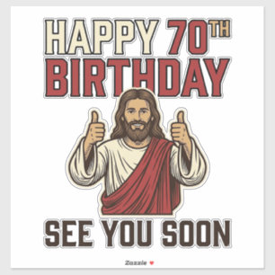 Pegatina Feliz Cumpleaños 70 Nos vemos pronto Camiseta Vint