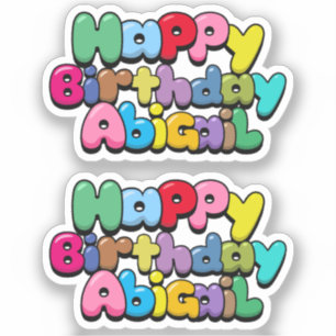 Pegatina Feliz cumpleaños Abigail