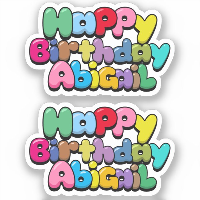 Pegatina Feliz cumpleaños Abigail (Anverso)