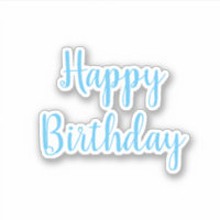 Feliz cumpleaños Blue White Trendy Guay Simple