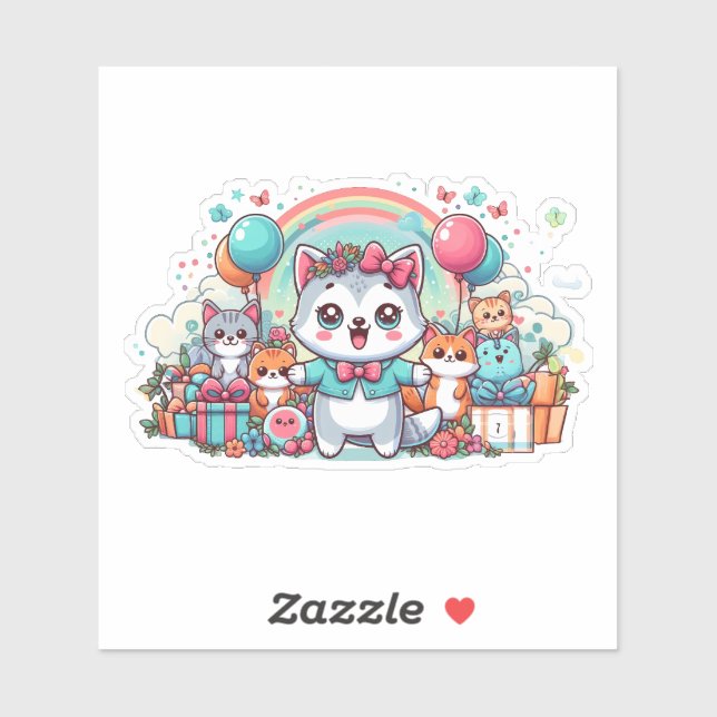 Pegatina Feliz cumpleaños, Cutie Pie (Hoja)