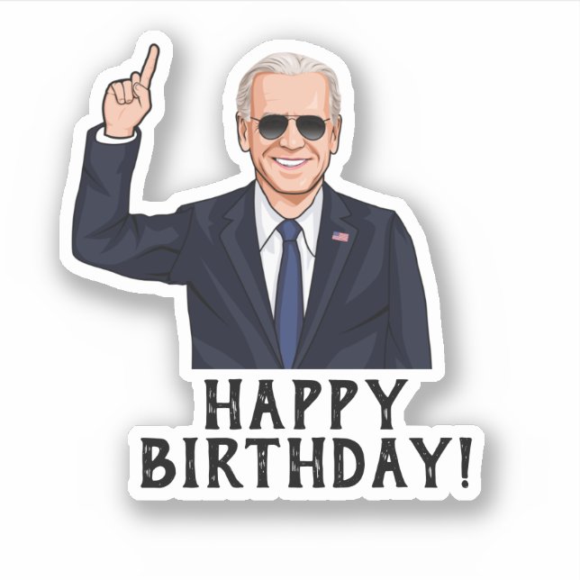 PEGATINA FELIZ CUMPLEAÑOS DE JOE BIDEN (Anverso)