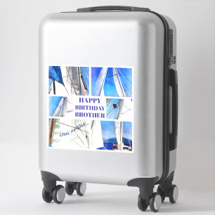 Pegatina Feliz cumpleaños Hermano Artista Vela Blanca