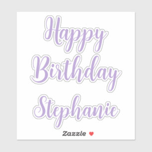 Pegatina Feliz cumpleaños Lavender nombre personalizado púr