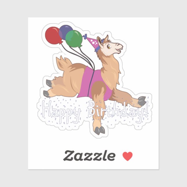 Pegatina ¡Feliz cumpleaños Llama! (Hoja)
