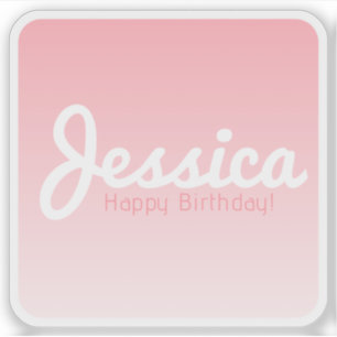 Pegatina Feliz cumpleaños, nombre de Personalizable   Rosa