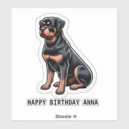 Pegatina Feliz cumpleaños nombre perro 