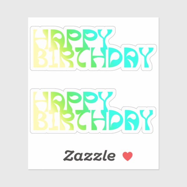 Pegatina Feliz cumpleaños Ombre Personalizado Cut (Hoja)