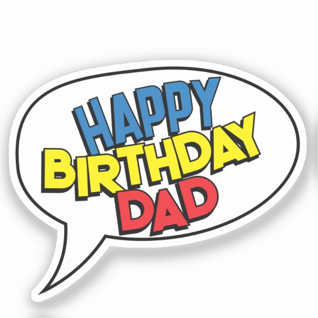 Pegatina FELIZ CUMPLEAÑOS Personalizable de arte pop del li (Anverso)