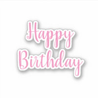 Feliz cumpleaños Pink White Trendy Guay Simple