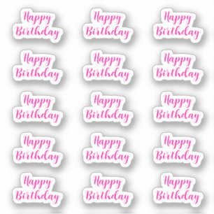 Pegatina Feliz Cumpleaños Texto Personalizado Edad Color Ro